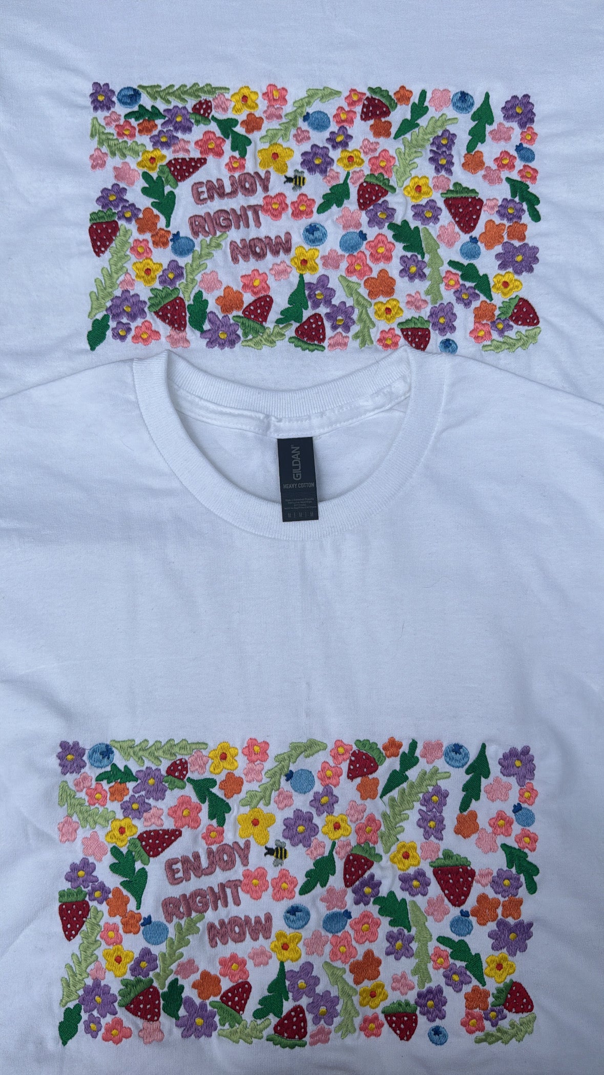 Enjoy Right Now Embroidered T-Shirt