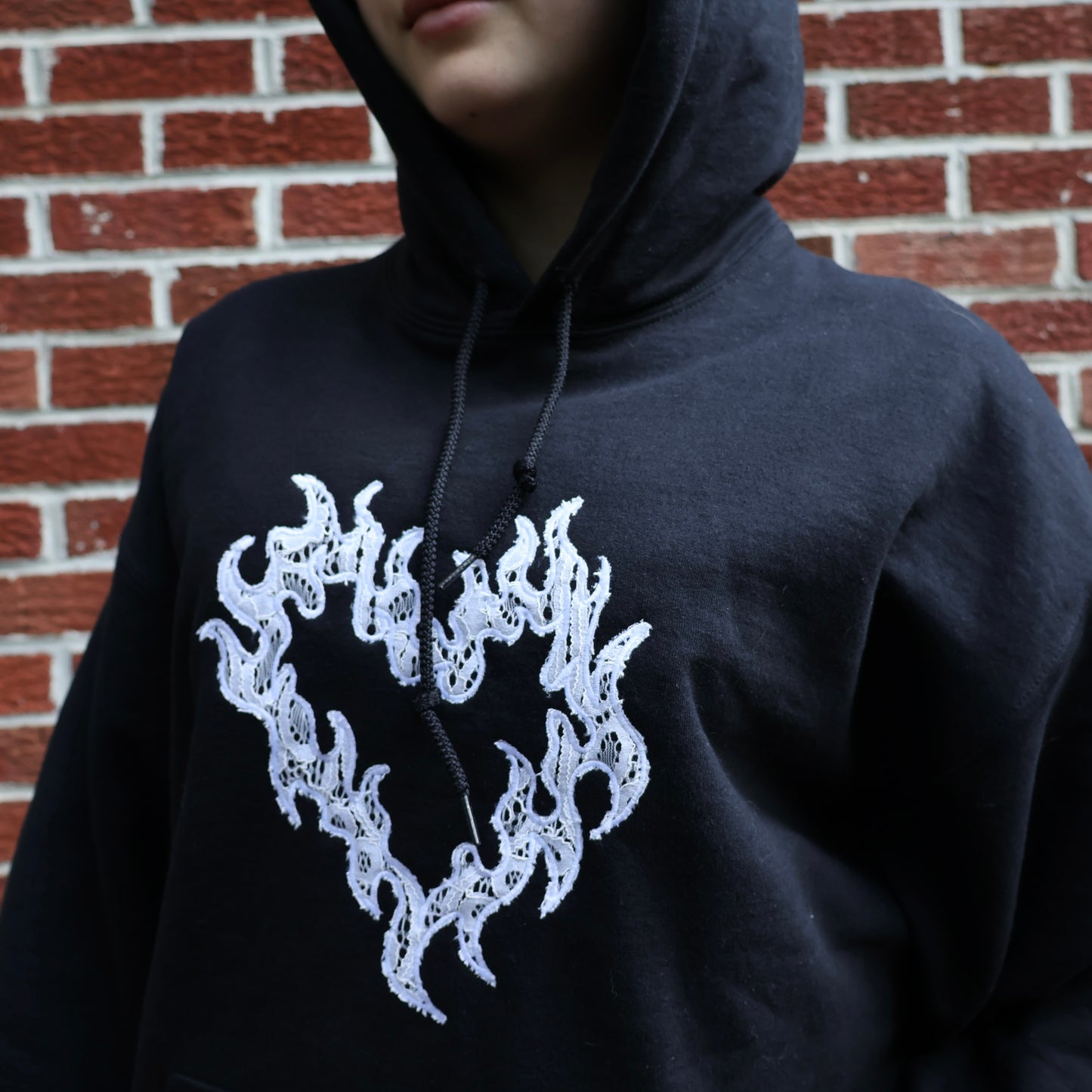 Lace Flame Heart Hoodie