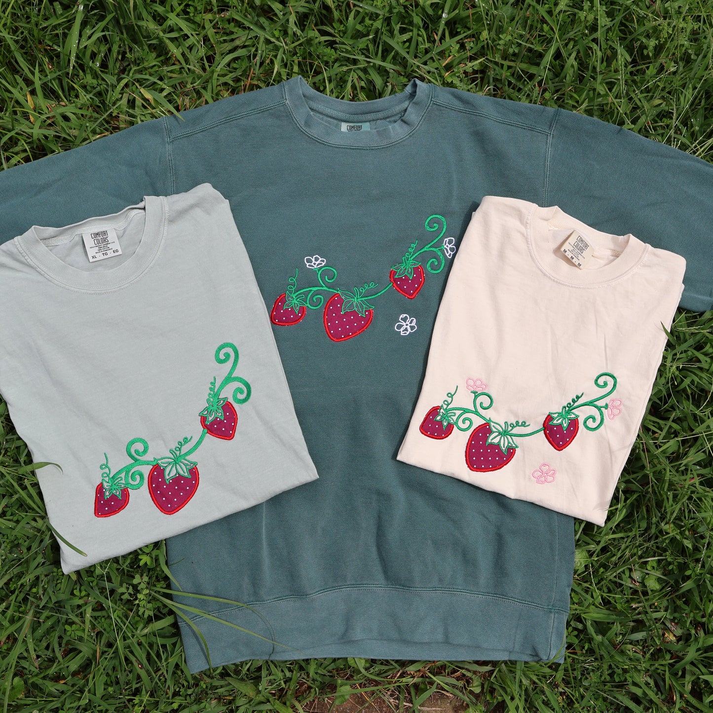 Strawberry Fields Applique Sweatshirt