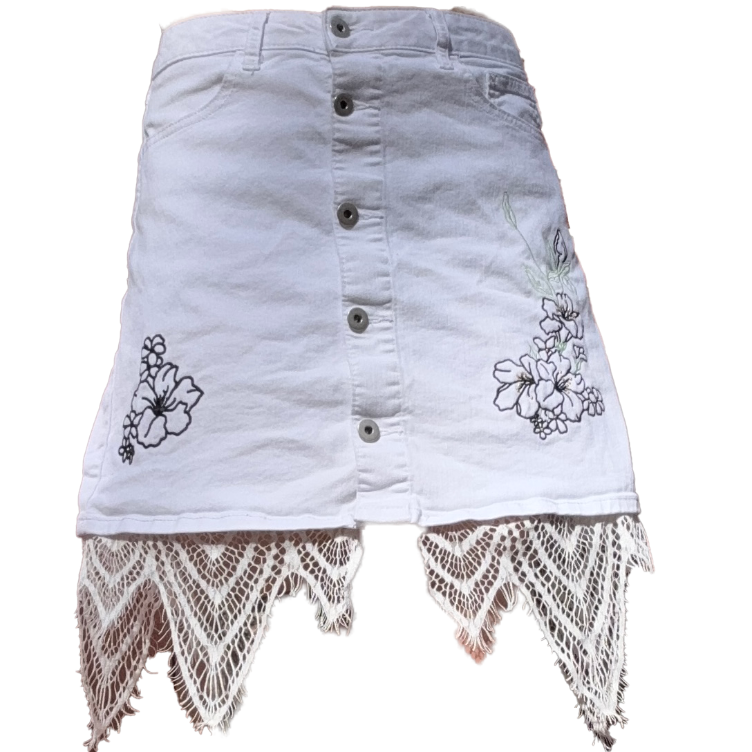 Jean Skirt x Lace Robe