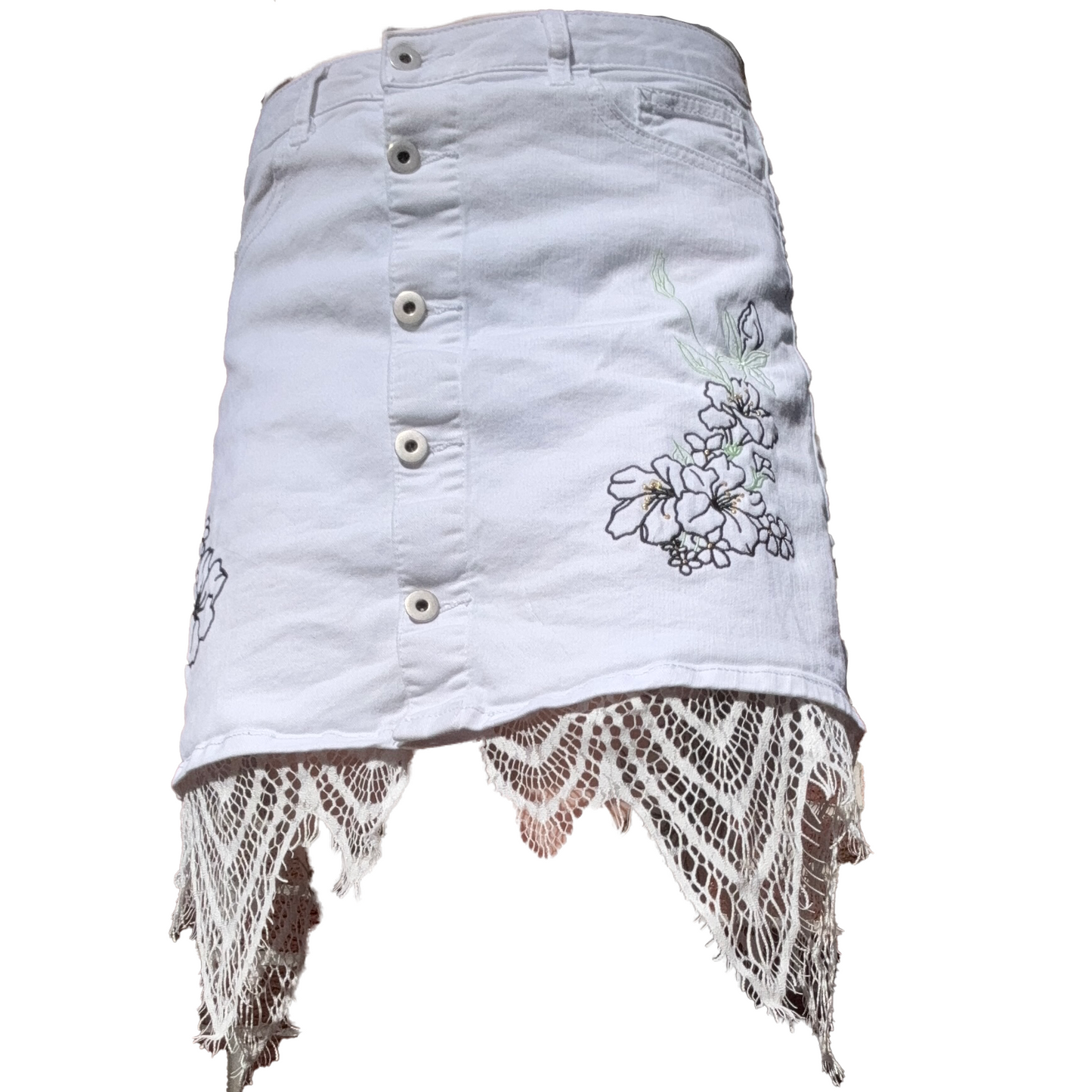Jean Skirt x Lace Robe