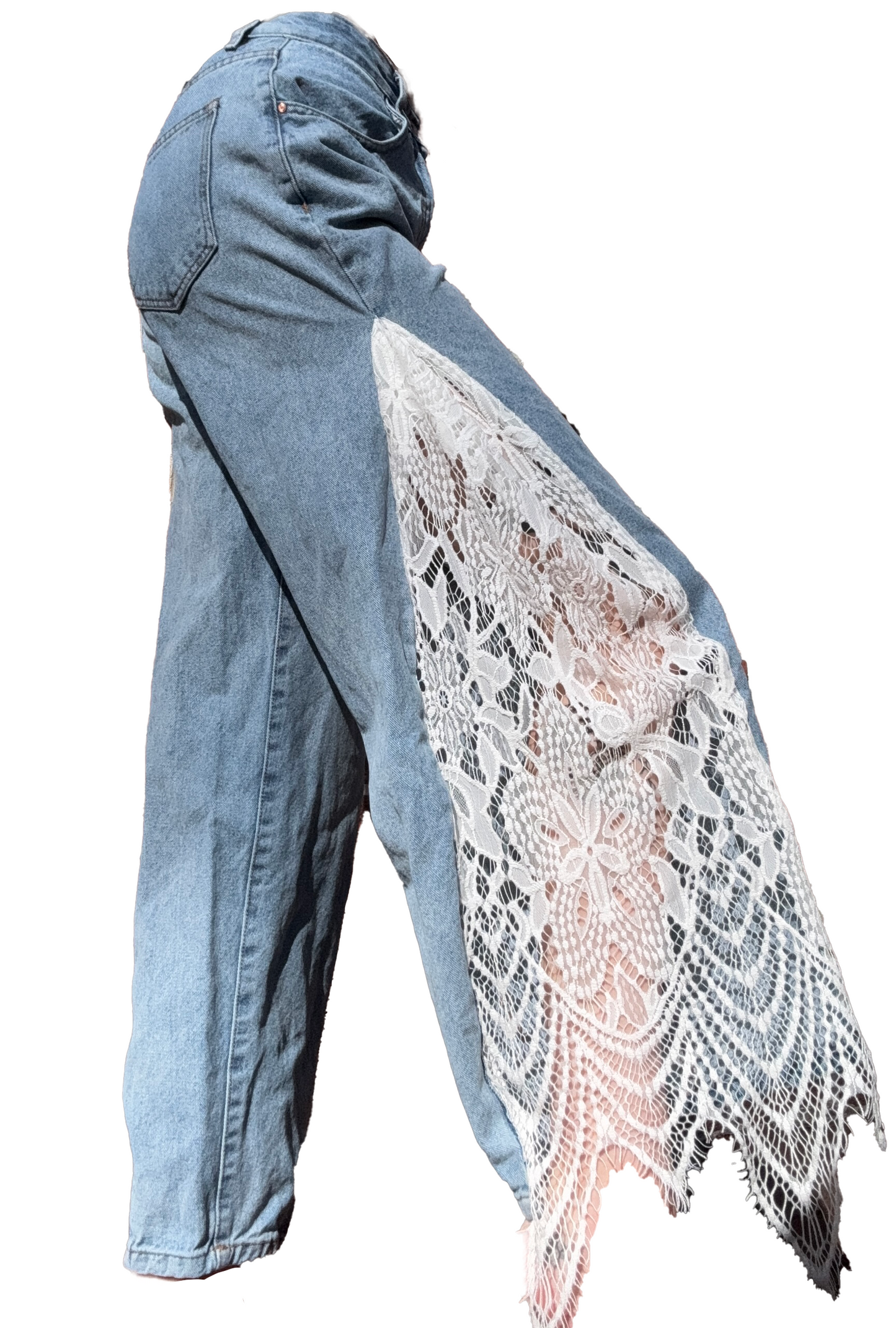Reworked Lace Jeans