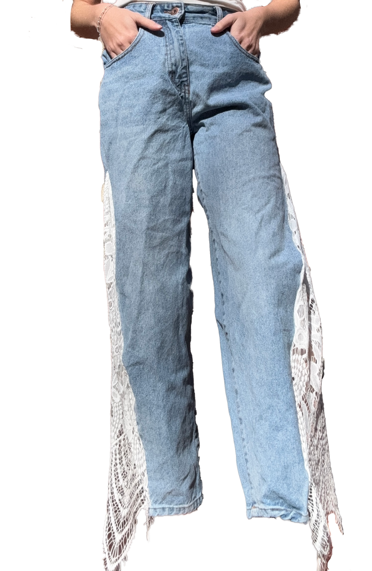 Reworked Lace Jeans