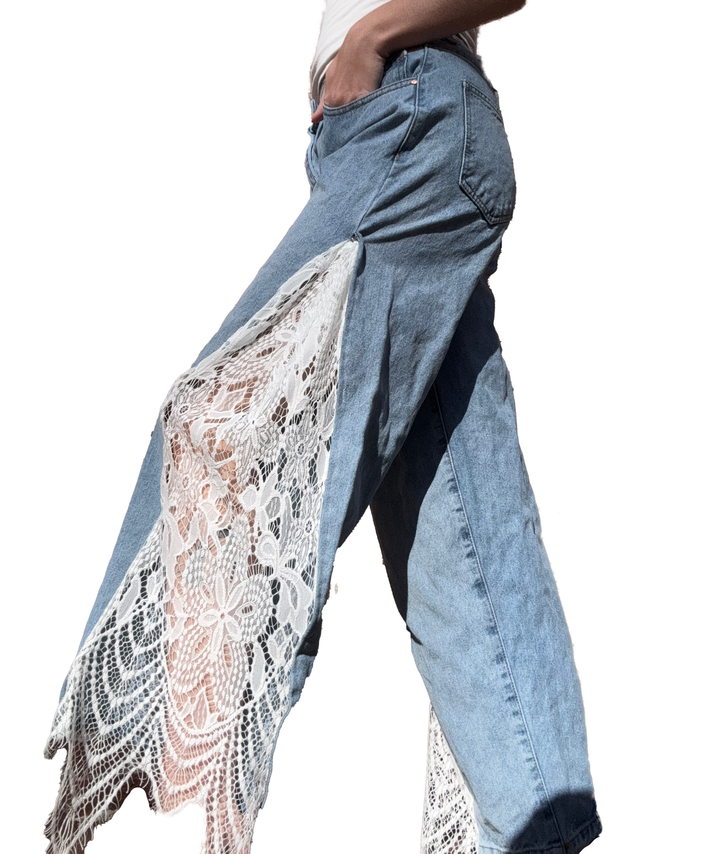 Reworked Lace Jeans