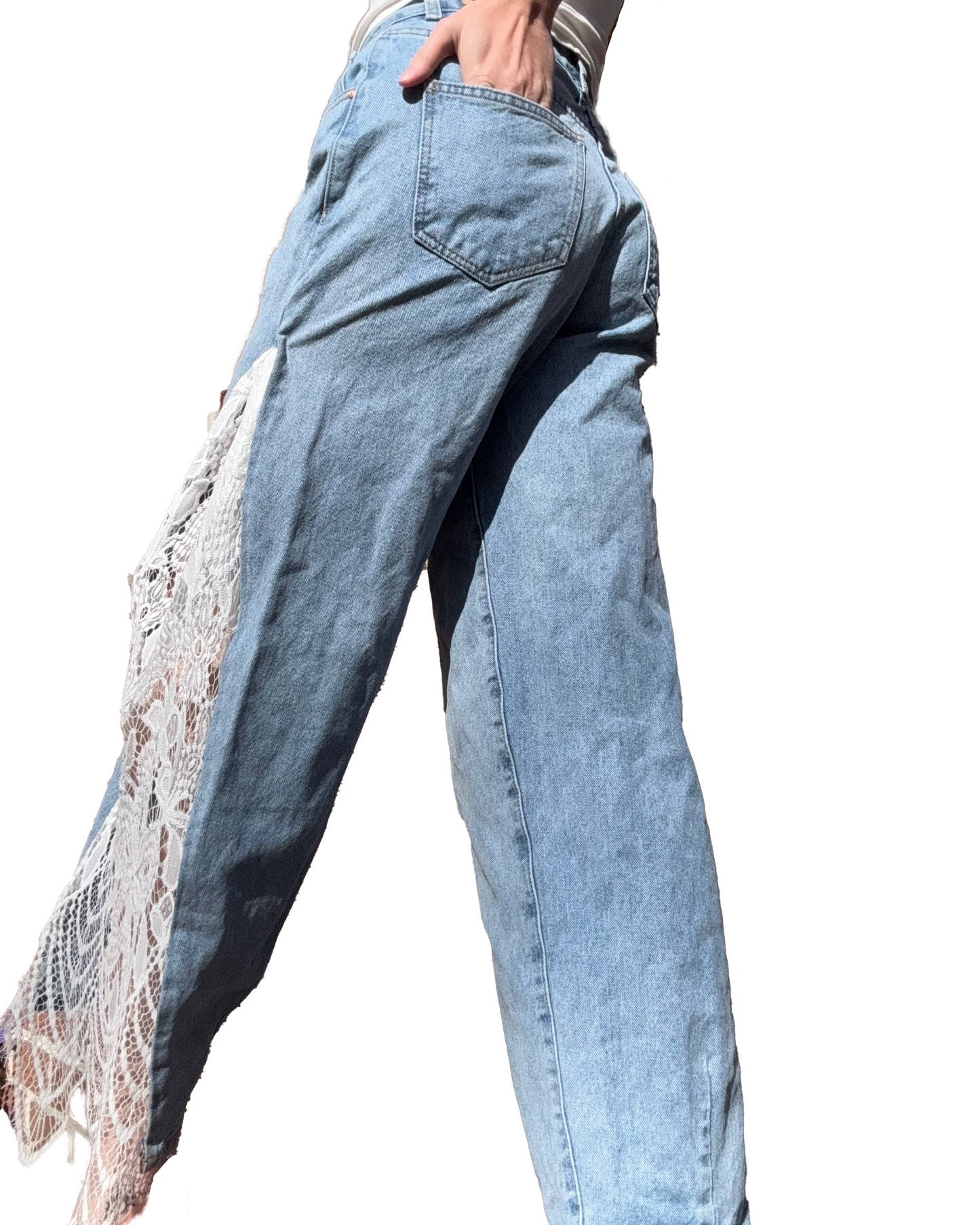 Reworked Lace Jeans
