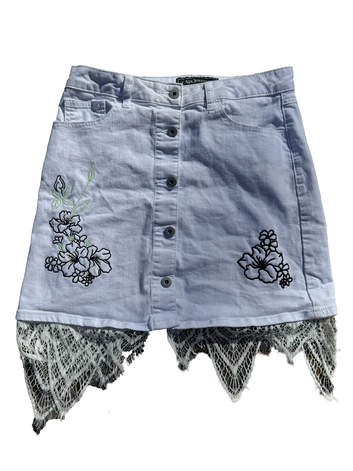 Jean Skirt x Lace Robe