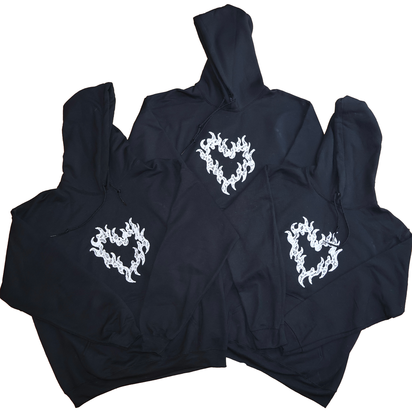 Lace Flame Heart Hoodie