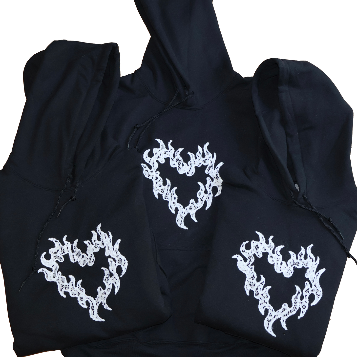 Lace Flame Heart Hoodie