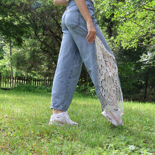 Reworked Lace Jeans