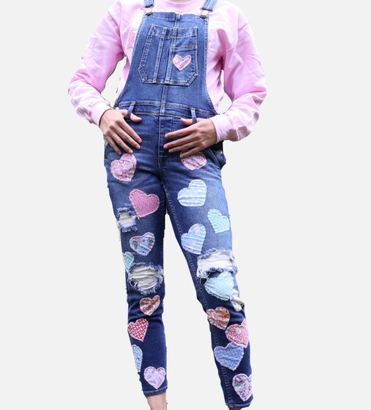 Reworked Rainbow Heart Overalls