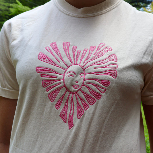 Heart Sun Embroidered T-Shirt