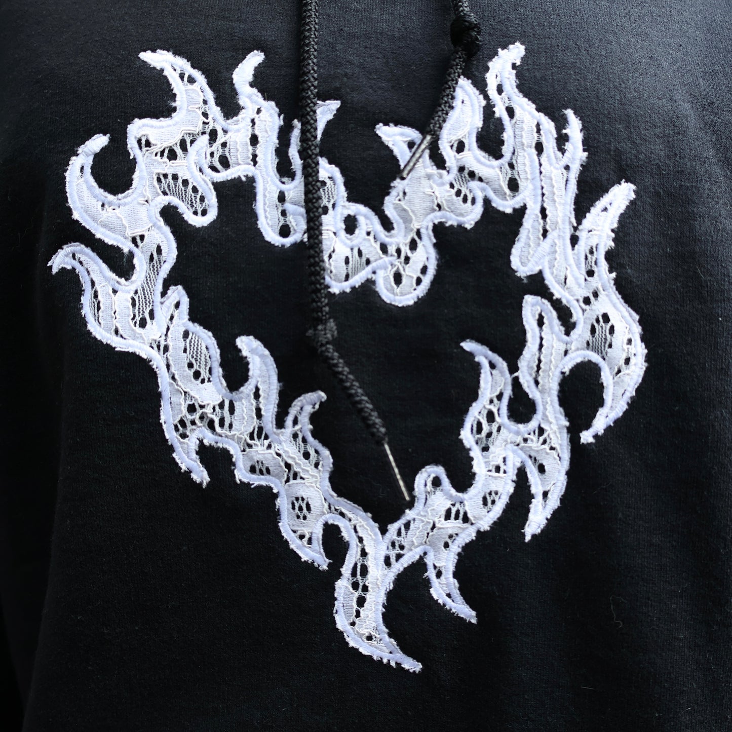 Lace Flame Heart Hoodie