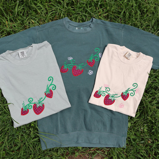 Strawberry Fields Applique Sweatshirt