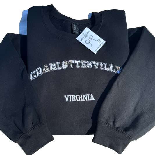 Charlottesville Virginia Sweatshirt (Black)