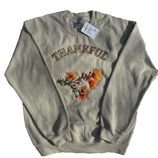 Thankful Embroidered Sweatshirt