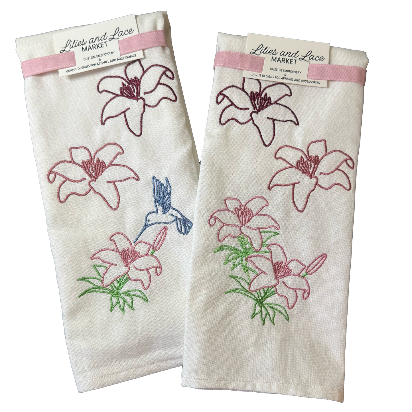 Floral Embroidered Towel Set