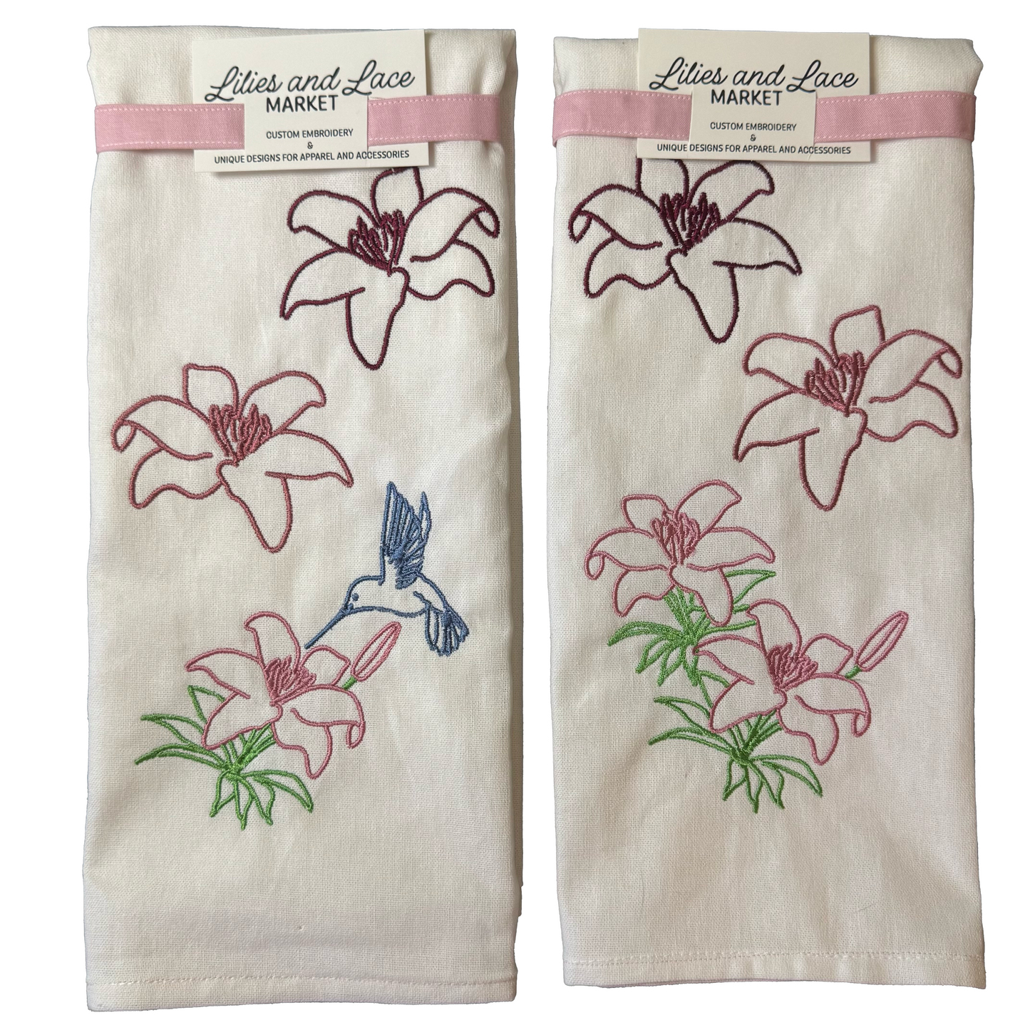 Floral Embroidered Towel Set