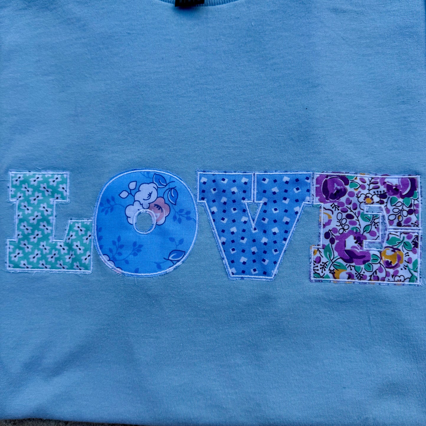 Love Applique T-Shirt (Blue)