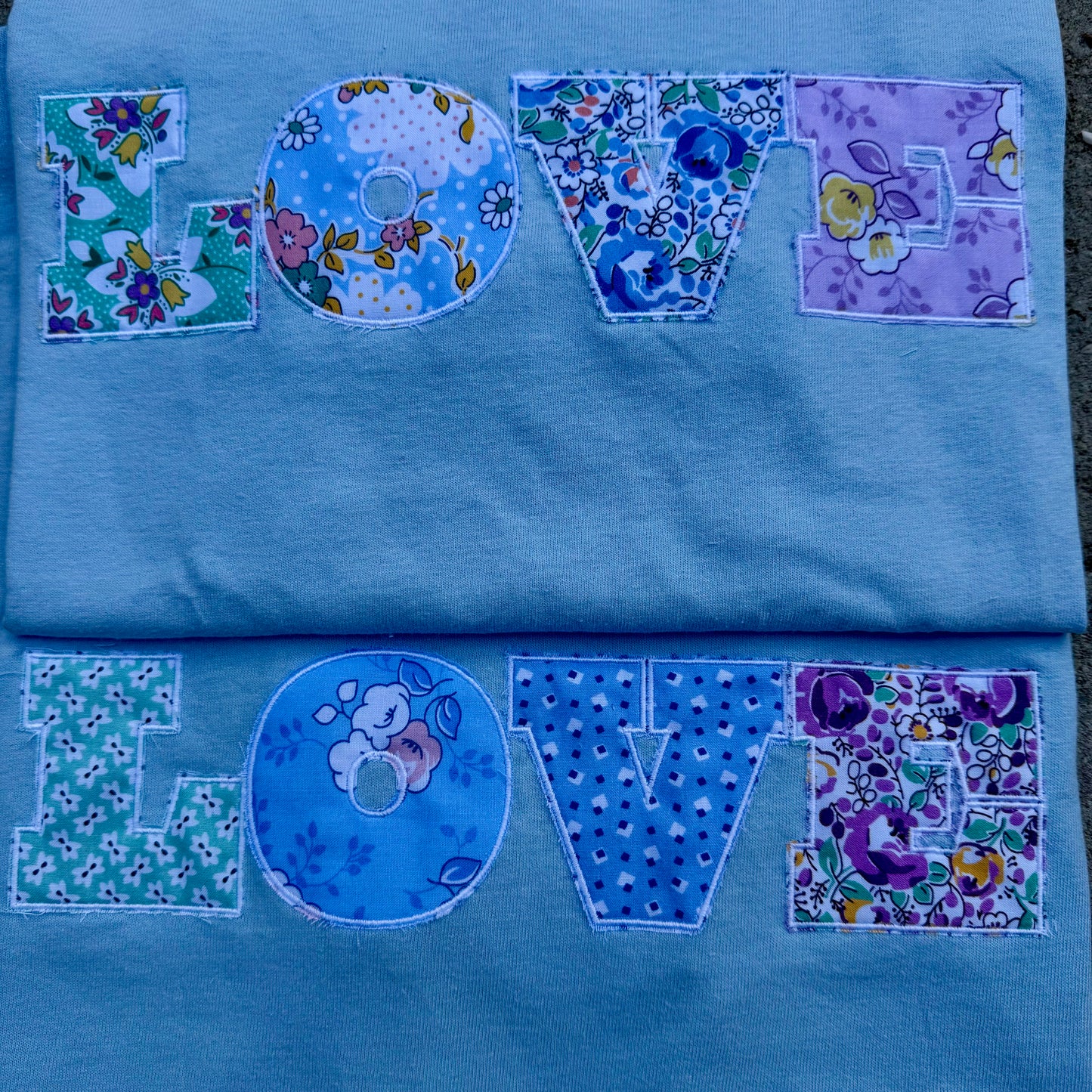 Love Applique T-Shirt (Blue)