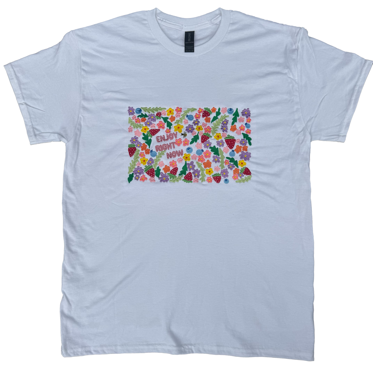 Enjoy Right Now Embroidered T-Shirt