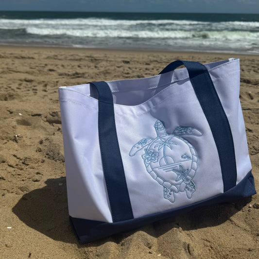 Tropical Embroidered Beach Bag