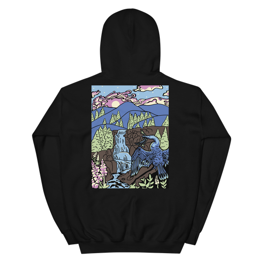Perch at Sundown Printed Hoodie